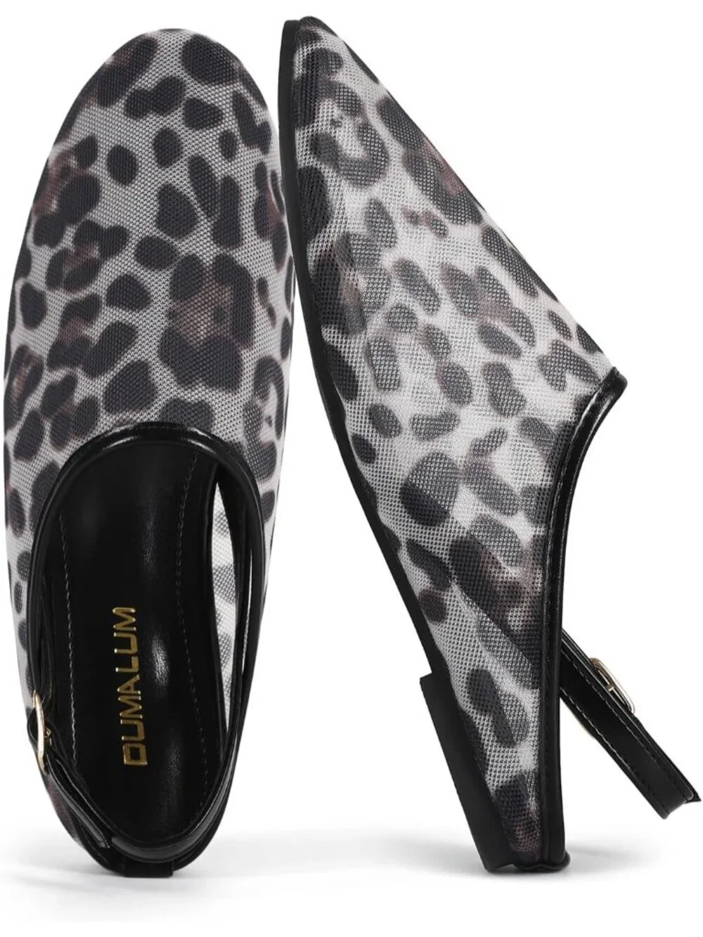 Women's Black Leopard Ballet Flat Mary Jane Animal Print Casual Comfortable Shoe